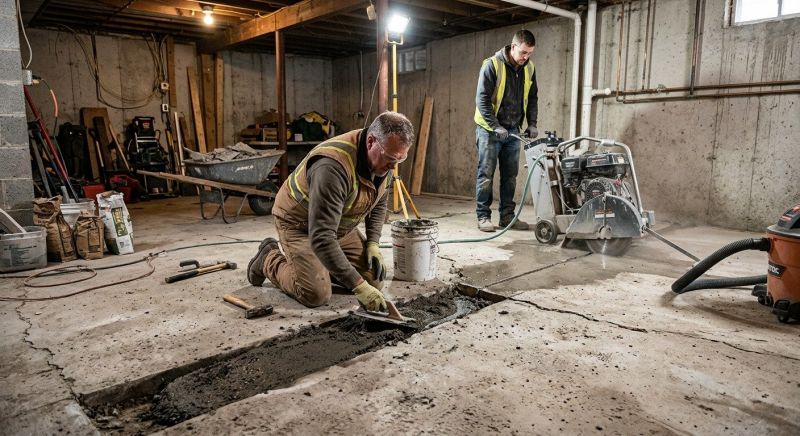 Cracked Basement Floor Repair in Tampa, FL